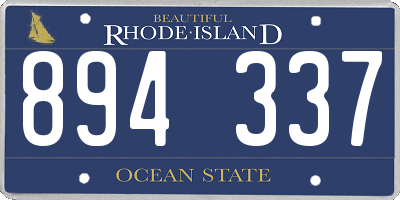 RI license plate 894337