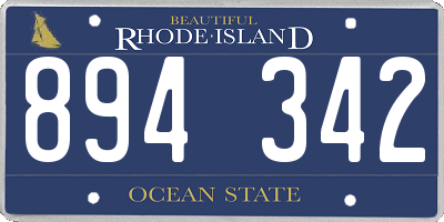 RI license plate 894342