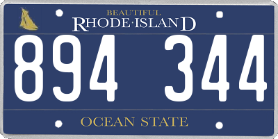 RI license plate 894344