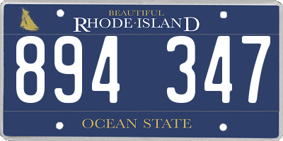 RI license plate 894347