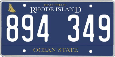 RI license plate 894349