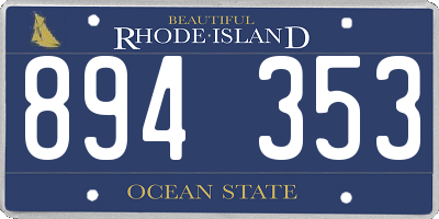 RI license plate 894353