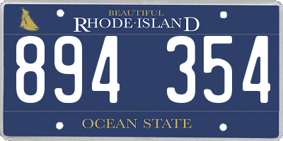 RI license plate 894354
