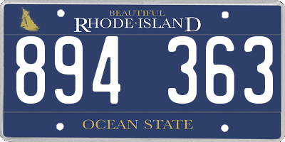 RI license plate 894363