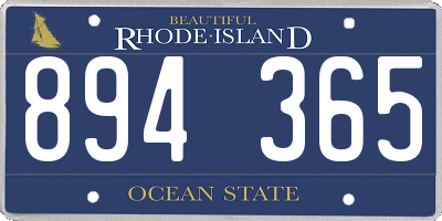 RI license plate 894365