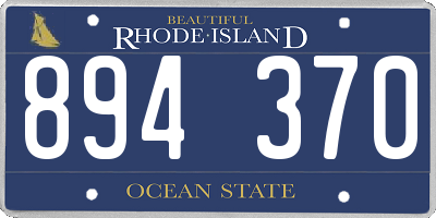 RI license plate 894370