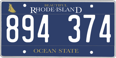 RI license plate 894374