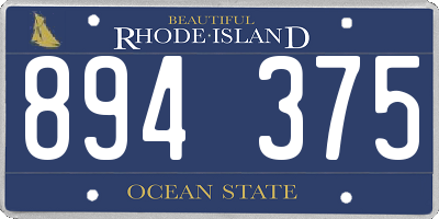 RI license plate 894375