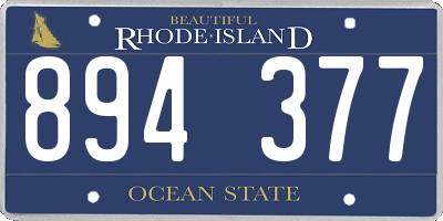RI license plate 894377