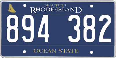 RI license plate 894382