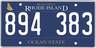 RI license plate 894383