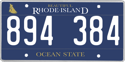 RI license plate 894384