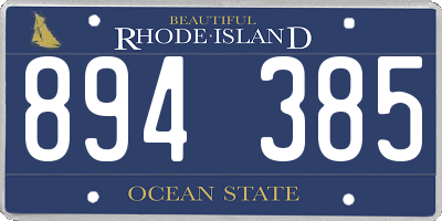 RI license plate 894385