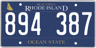 RI license plate 894387