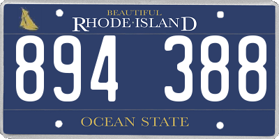 RI license plate 894388