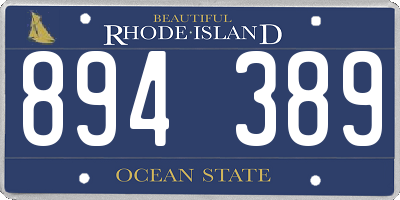 RI license plate 894389
