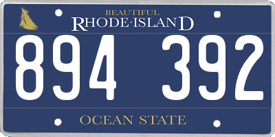 RI license plate 894392