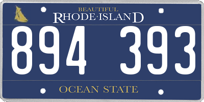 RI license plate 894393