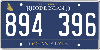 RI license plate 894396