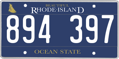 RI license plate 894397