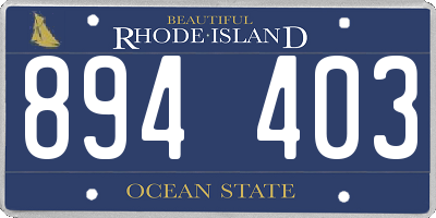 RI license plate 894403