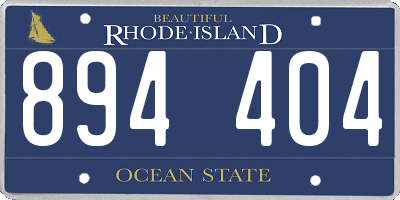 RI license plate 894404