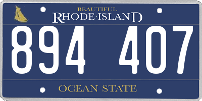 RI license plate 894407