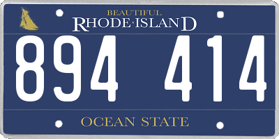 RI license plate 894414
