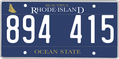RI license plate 894415