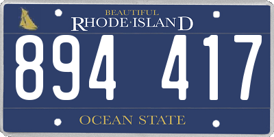 RI license plate 894417
