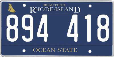 RI license plate 894418