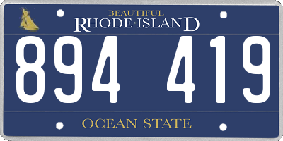 RI license plate 894419