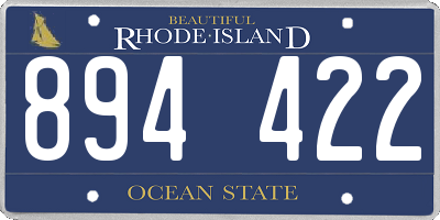 RI license plate 894422