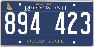 RI license plate 894423