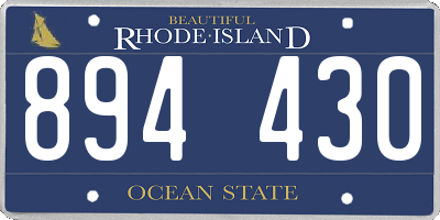 RI license plate 894430