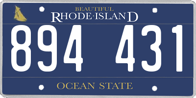 RI license plate 894431