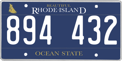 RI license plate 894432