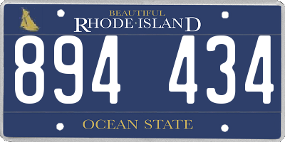 RI license plate 894434