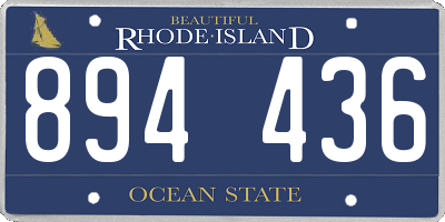 RI license plate 894436
