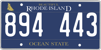 RI license plate 894443