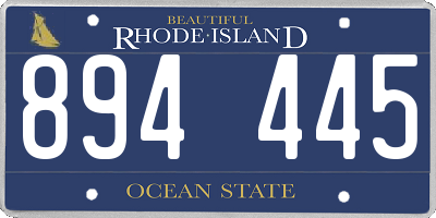RI license plate 894445
