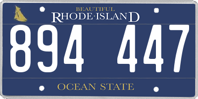 RI license plate 894447