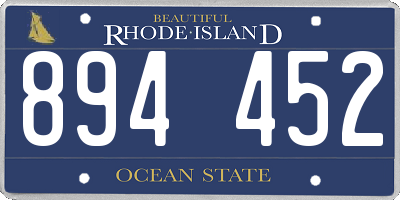 RI license plate 894452