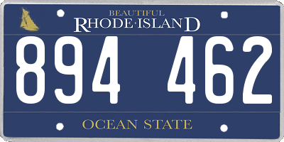 RI license plate 894462
