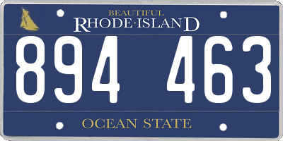 RI license plate 894463