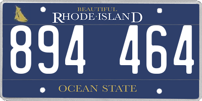 RI license plate 894464