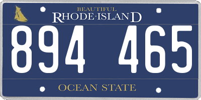 RI license plate 894465