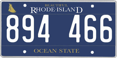 RI license plate 894466