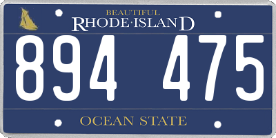 RI license plate 894475