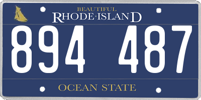 RI license plate 894487